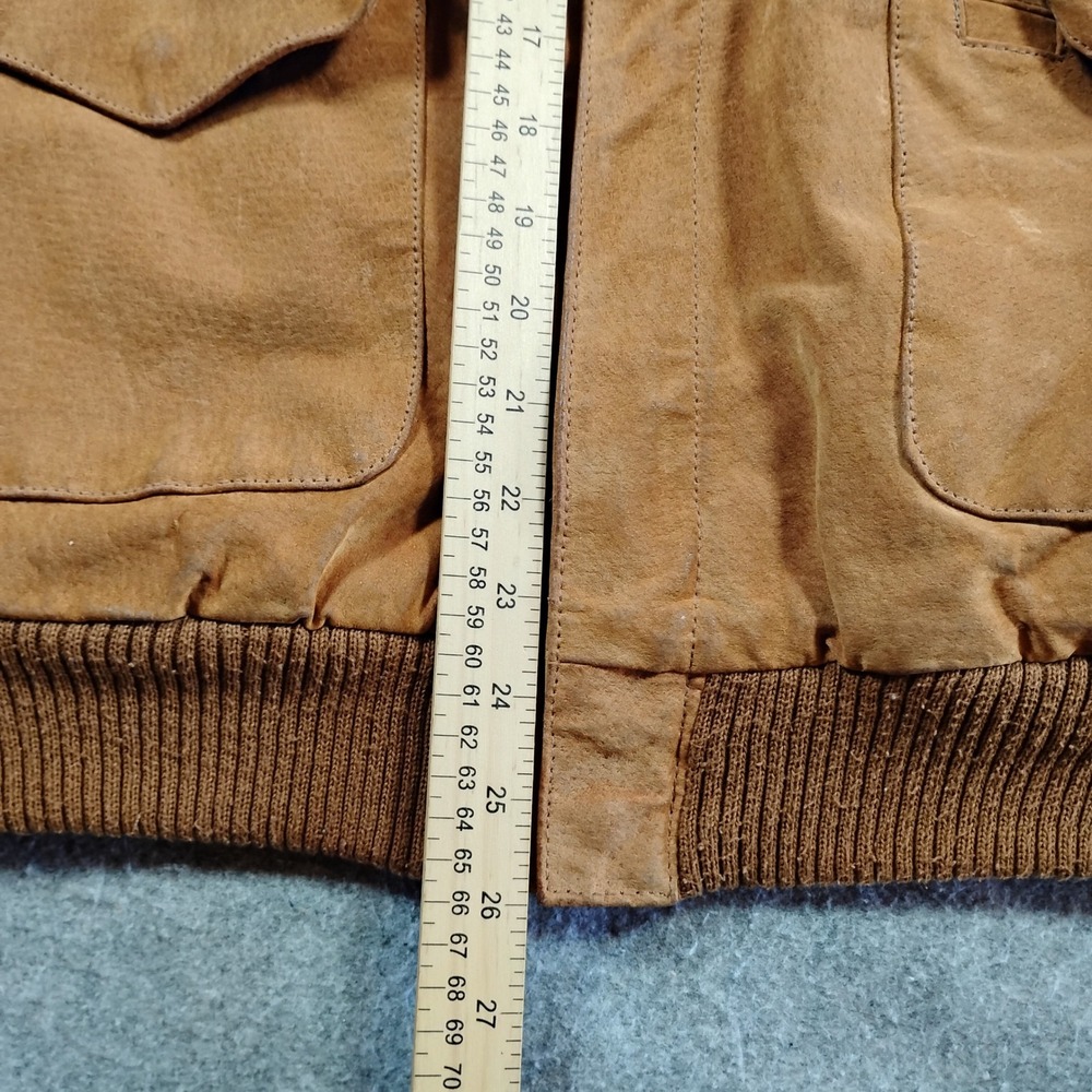 G-III Leather Fashions Mens Medium Tan Suede Bomber Flight Jacket - Picture 6 of 12